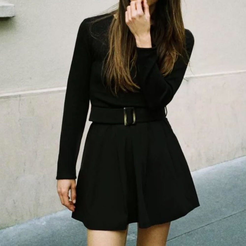 Zara Black Long Sleeve Dress